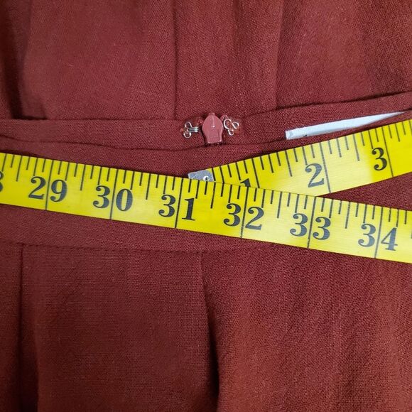 Loveriche Rust Burnt Orange Pleated Mini Skirt with Lining in size L - Picture 7 of 9